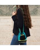 Sac porté épaule Small Fruta Fresca bleu/jaune/noir - 18x15x23 cm