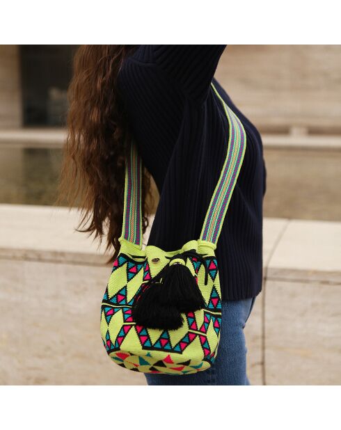 Sac porté épaule Large Fruta Fresca vert - 22x18 cm