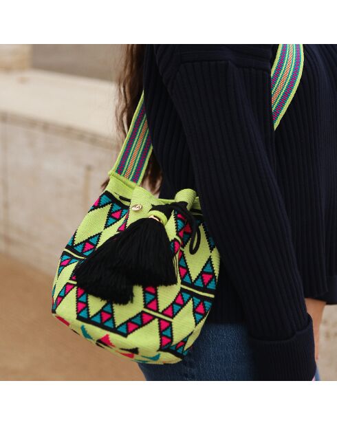 Sac porté épaule Large Fruta Fresca vert - 22x18 cm