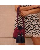 Sac porté épaule Ajustable Small Marina rouge bordeaux/bleu - 18x15x23 cm