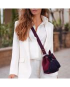 Sac porté épaule Ajustable Small Marina rouge bordeaux/bleu - 18x15x23 cm