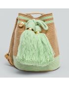 Sac porté épaule Ajustable Small Marina beige/vert - 18x15x23  cm