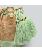 Sac porté épaule Ajustable Small Marina beige/vert - 18x15x23  cm
