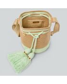 Sac porté épaule Ajustable Small Marina beige/vert - 18x15x23  cm