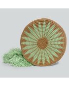 Sac porté épaule Ajustable Large Marina beige/vert - 22x18 cm