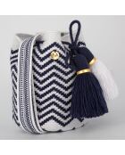 Sac porté épaule Small Olas Blanc Marine blanc/bleu marine - 18x15x23 cm