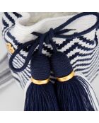 Sac porté épaule Small Olas Blanc Marine blanc/bleu marine - 18x15x23 cm