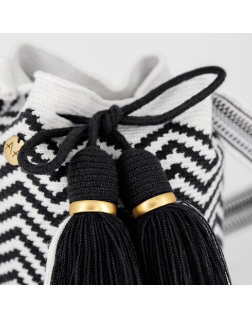 Sac porté épaule Small Olas blanc/noir - 18x15x23 cm