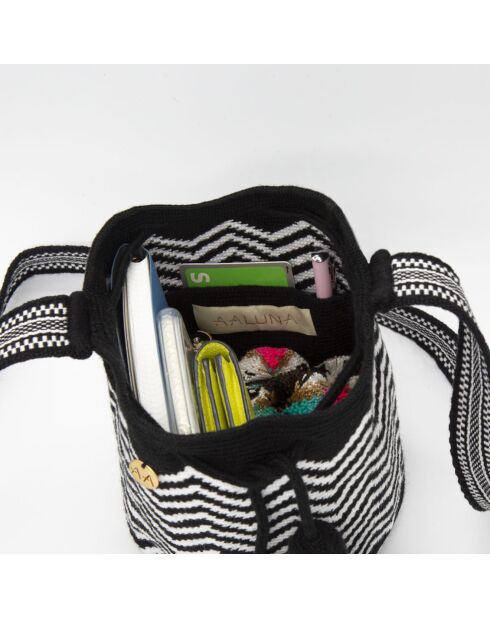 Sac porté épaule Small Olas noir/blanc - 18x15x23 cm
