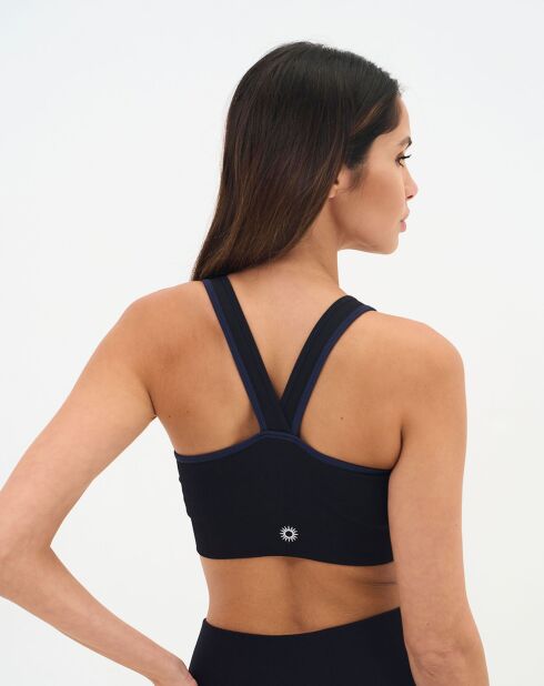 Brassière Malte noir/bleu