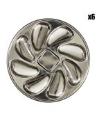 6 platos para 8 ostras plateadas - D.23 cm