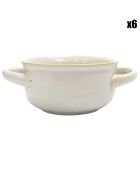 6 Bols à soupe au grès du temps beige - 13.7x7x13.7 cm