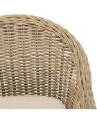 Fauteuil en kubu avec coussin d'assise kally marron - 67x66x85 cm