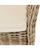 Fauteuil en kubu avec coussin d'assise kally marron - 67x66x85 cm