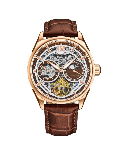 Montre Homme en Cuir Vanguard 1019 Automatique brun cuir