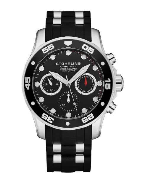 Montre Homme en Silicone Regal Quartz Chronographe noire
