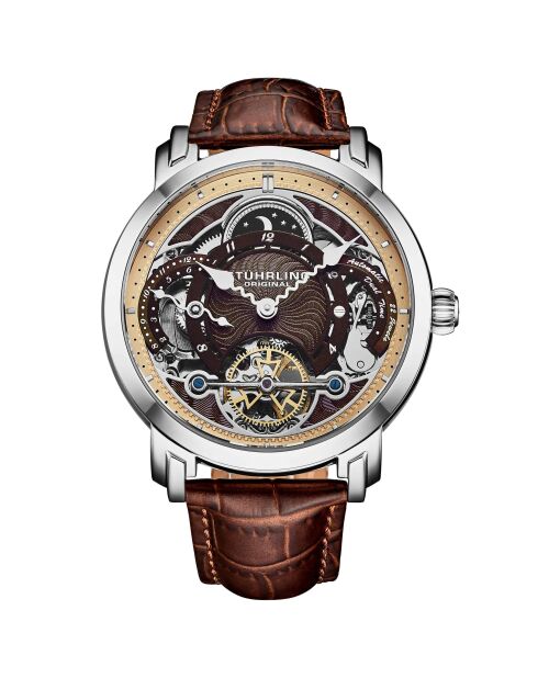 Montre Homme en Cuir Gardien du Temps Céleste 1017 Automatique marron