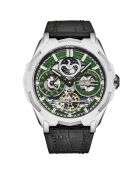 Montre Homme en Cuir Navigator Automatique Double Fuseau noire