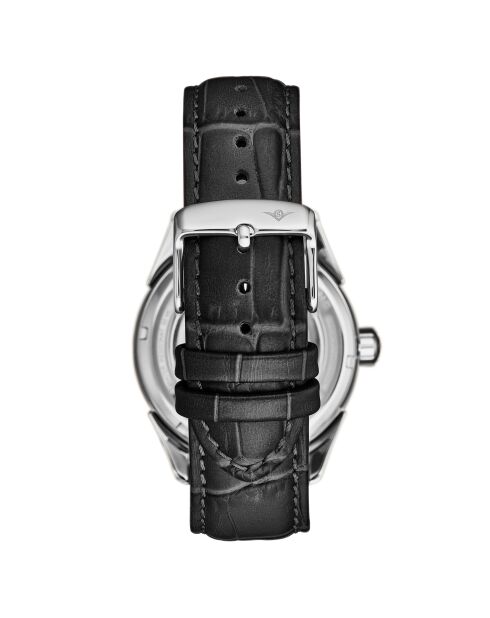 Orologio da uomo automatico in pelle nera Vanguard 1019