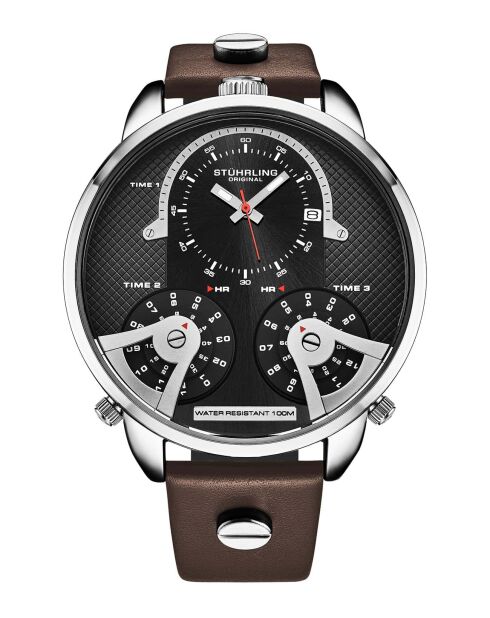 Montre Homme en Cuir TerraTime Quartz brune