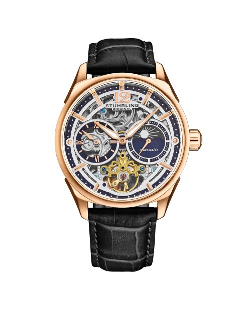 Vanguard 1019 Automatische Herrenuhr aus schwarzem Leder