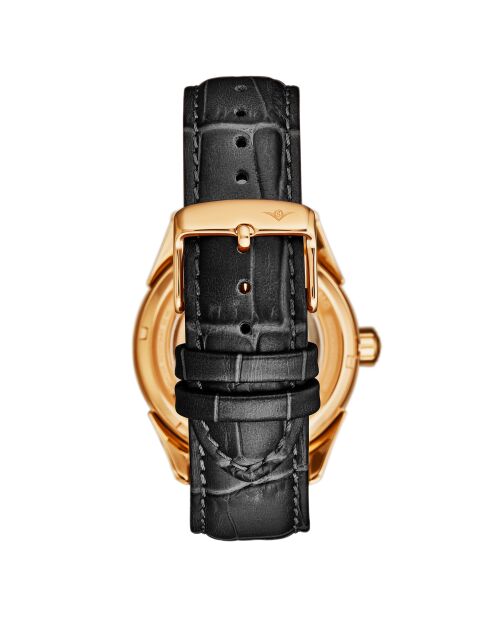 Vanguard 1019 Automatische Herrenuhr aus schwarzem Leder