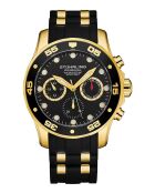 Montre, Chronographe Regal Quartz 44mm Noir Silicone Bracelet