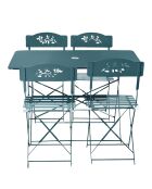 Ensemble de repas Verone Table + 4 Chaises bleu canard