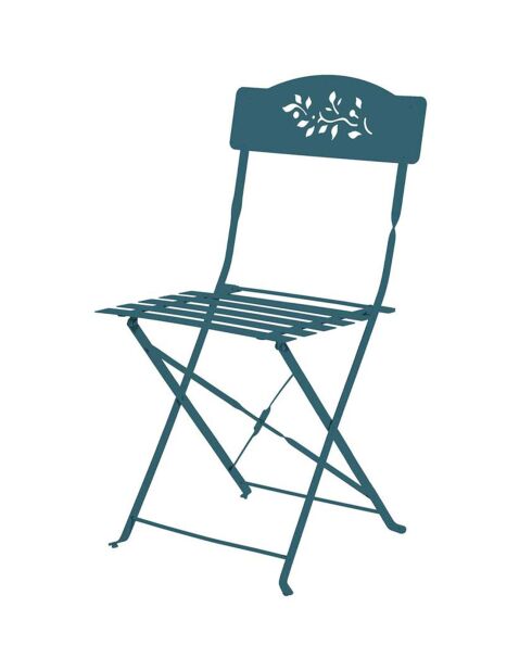 Ensemble de repas Verone Table + 4 Chaises bleu canard