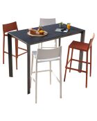 Ensemble de bar Alma Table + 4 tabourets de bar blanc/terracotta