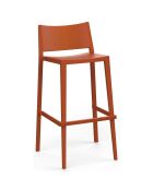 Ensemble de bar Alma Table + 4 tabourets de bar blanc/terracotta