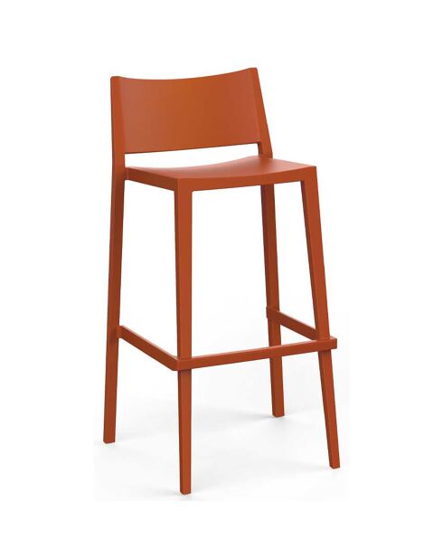 Ensemble de bar Alma Table + 4 tabourets de bar blanc/terracotta