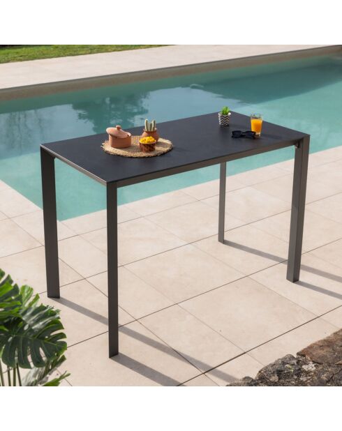 Ensemble de bar Alma Table + 4 tabourets de bar blanc/terracotta