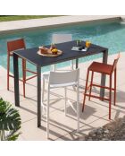 Ensemble de bar Alma Table + 4 tabourets de bar blanc/terracotta
