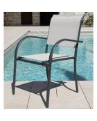 Ensemble de repas Honfleur Table + 6 fauteuils gris/lin
