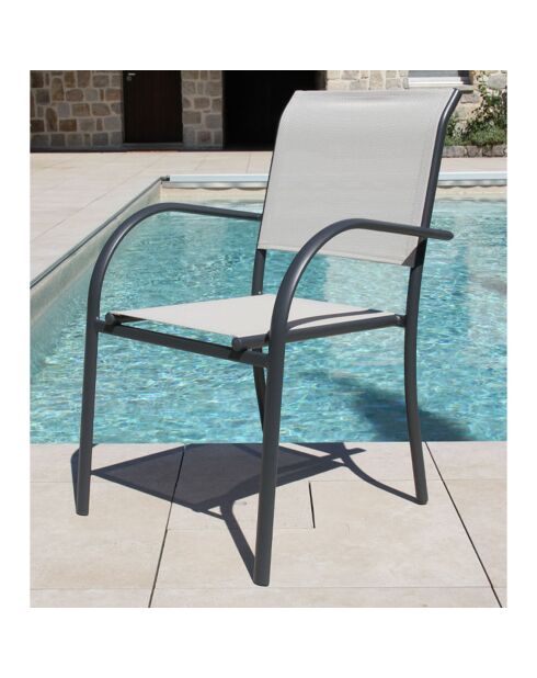 Ensemble de repas Honfleur Table + 6 fauteuils lin