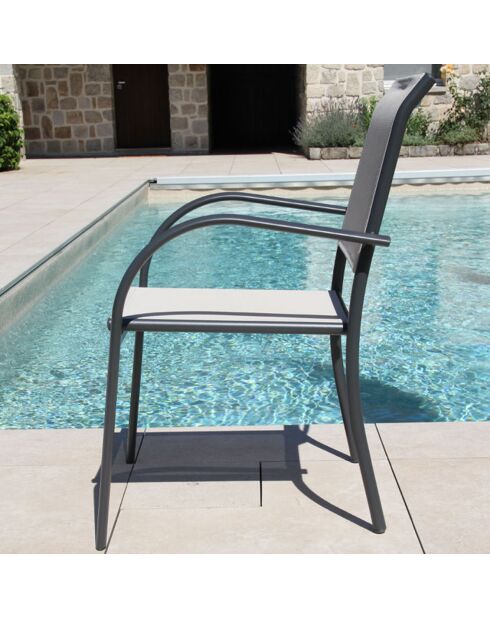 Ensemble de repas Honfleur Table + 6 fauteuils lin