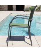 Ensemble de repas Honfleur Table + 6 fauteuils vert sauge
