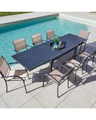Ensemble de repas Honfleur XL Table + 8 fauteuils lin