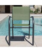 Ensemble de repas Honfleur XL Table + 8 fauteuils vert sauge