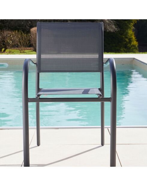 Ensemble de repas Honfleur XL Table + 8 fauteuils gris/lin