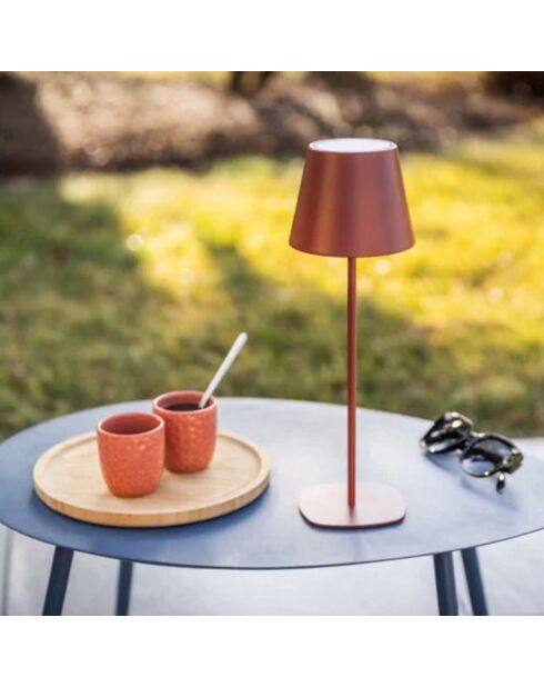 Lampe à poser Ozalide Aliki rouge - 9.5x9.5x38 cm