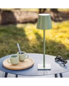 Lampe à poser Ozalide Aliki verte - 9.5x9.5x38 cm