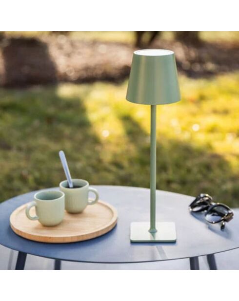 Lampe à poser Ozalide Aliki verte - 9.5x9.5x38 cm