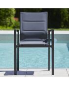 Ensemble rond Carmel Table + 6 fauteuils anthracite