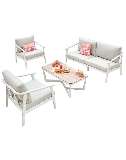 Muebles de jardín blancos Fontana de 4 plazas