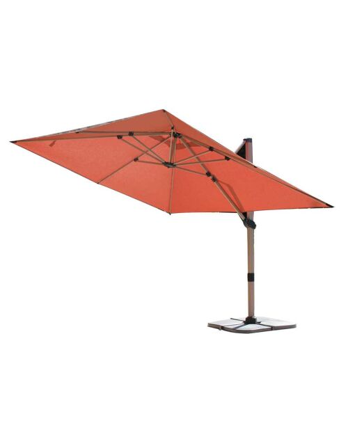 Parasol déporté effet bois Topaze  terracotta - 4x3m