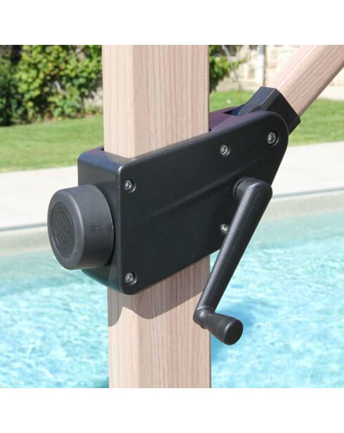 Parasol déporté effet bois Topaze  terracotta - 4x3m