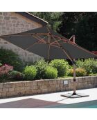 Parasol déporté effet bois Topaze  anthracite - 4x3m