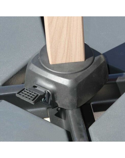 Parasol déporté effet bois Topaze  anthracite - 4x3m